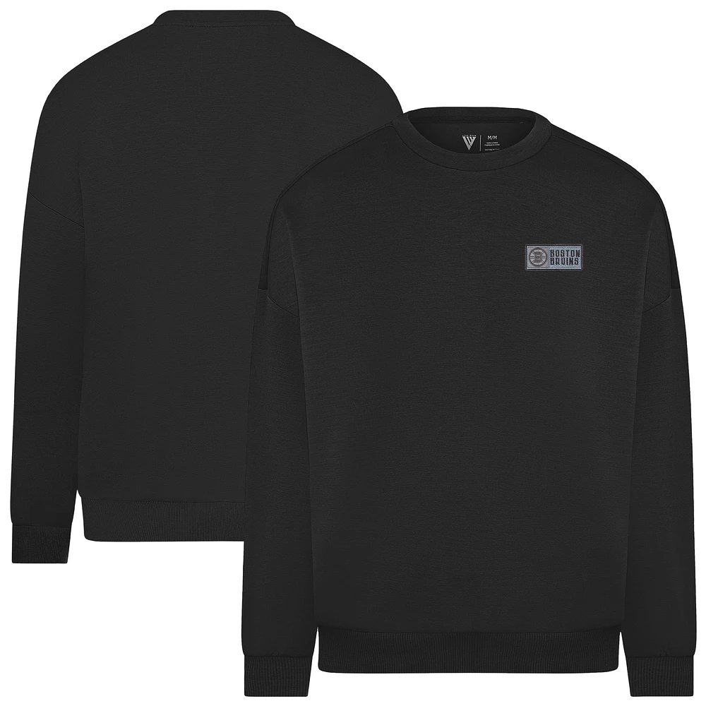 Men's Levelwear Black Boston Bruins Luxe Signature Lineage Tri-Blend Pullover Sweatshirt