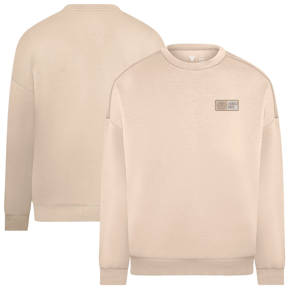 Men's Levelwear Khaki Los Angeles Kings Luxe Signature Lineage Tri-Blend Pullover Sweatshirt