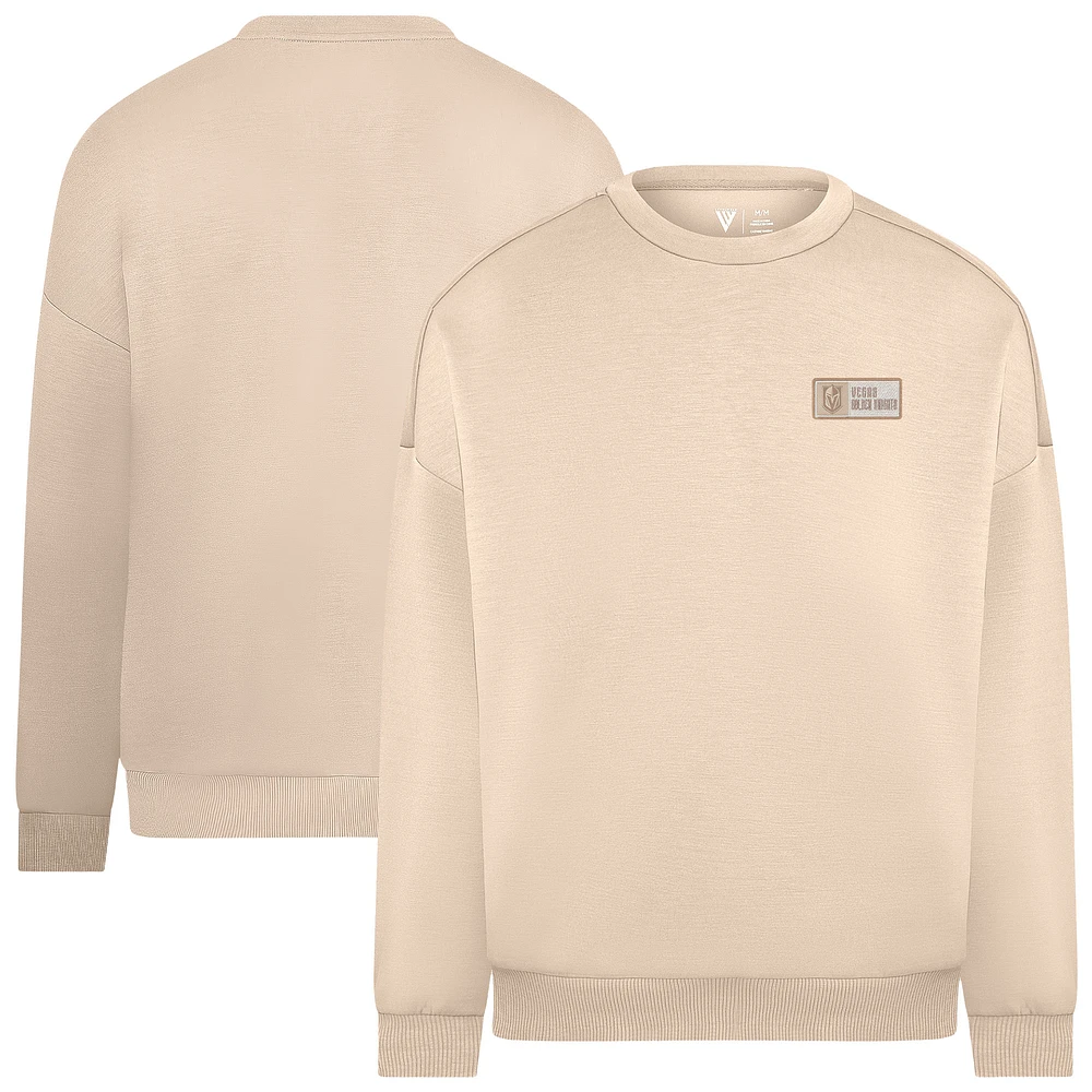 Men's Levelwear Khaki Vegas Golden Knights Luxe Signature Lineage Tri-Blend Pullover Sweatshirt
