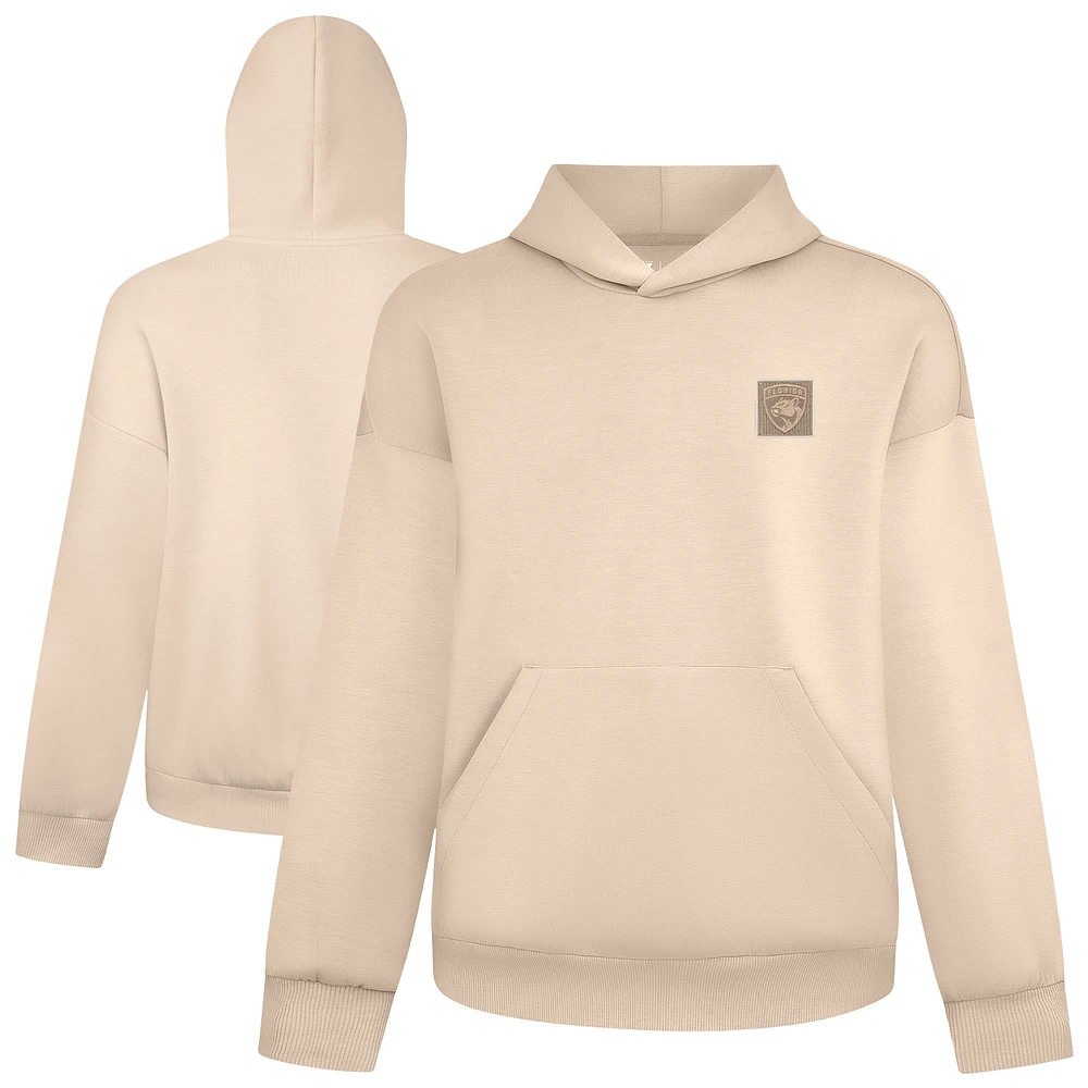 Men's Levelwear Khaki Florida Panthers Luxe Signature Heirloom Tri-Blend Pullover Hoodie