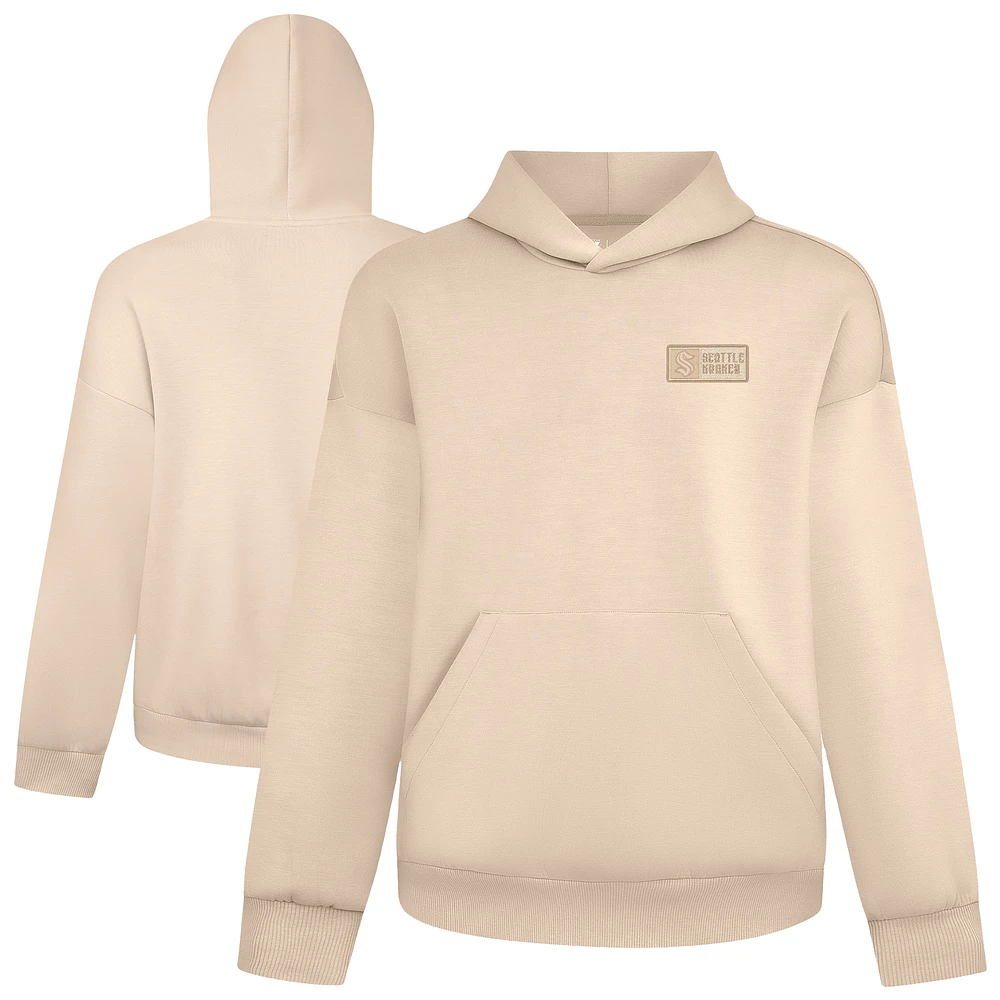 Men's Levelwear Khaki Seattle Kraken Luxe Signature Lineage Tri-Blend Pullover Hoodie