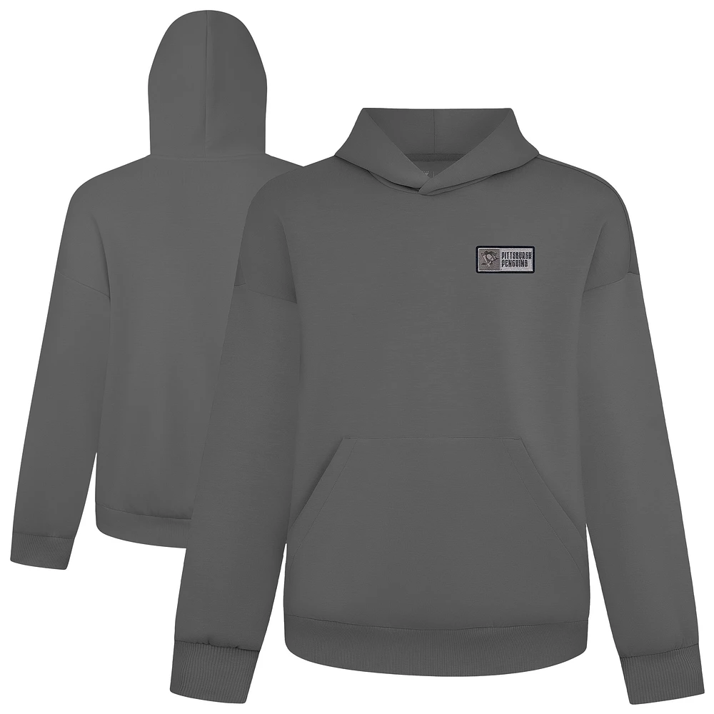 Men's Levelwear Gray Pittsburgh Penguins Luxe Signature Lineage Tri-Blend Pullover Hoodie