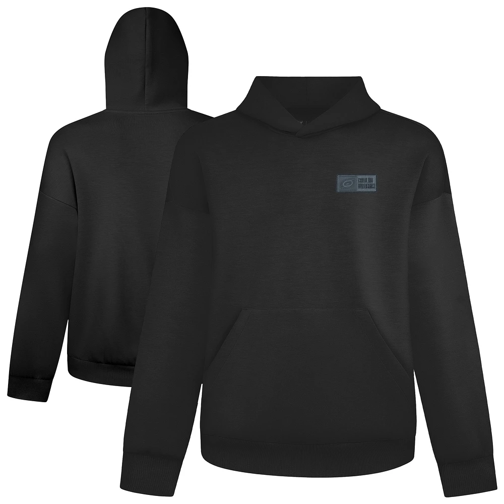 Men's Levelwear Black Carolina Hurricanes Luxe Signature Lineage Tri-Blend Pullover Hoodie