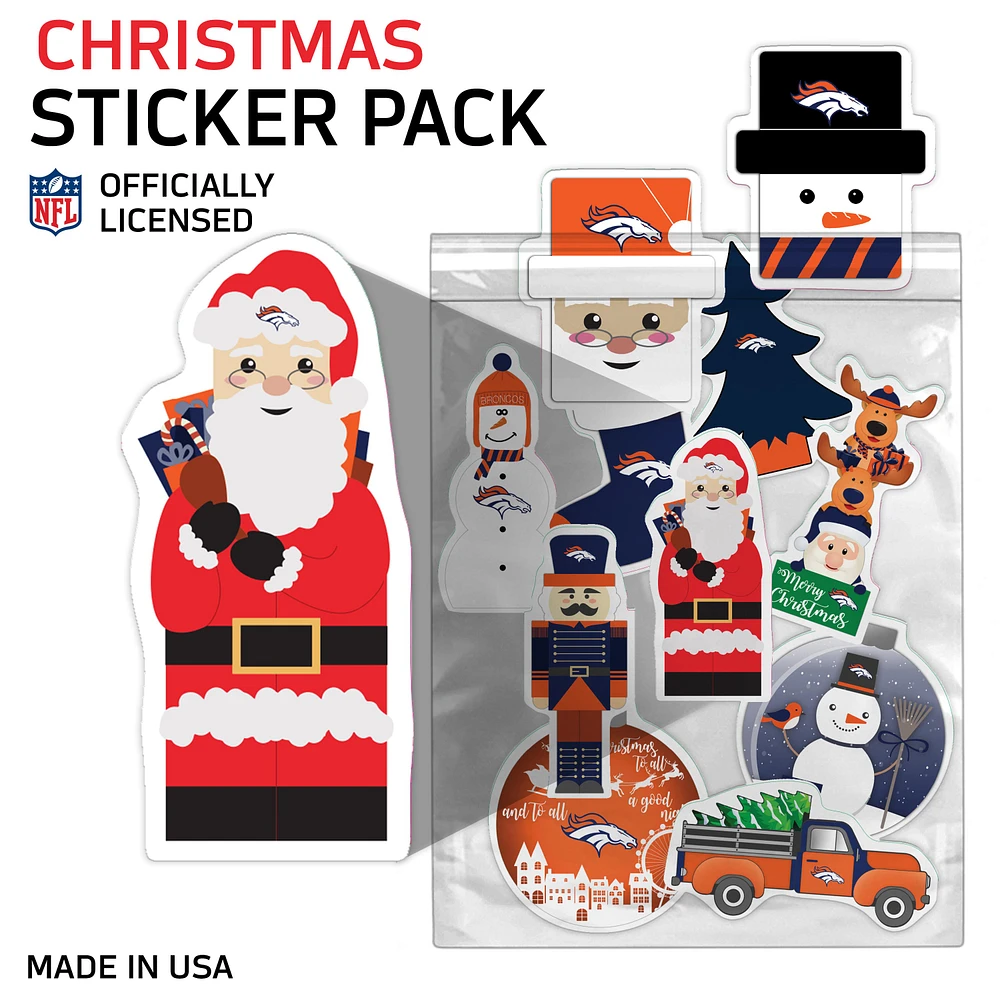 Denver Broncos Holiday Sticker Set