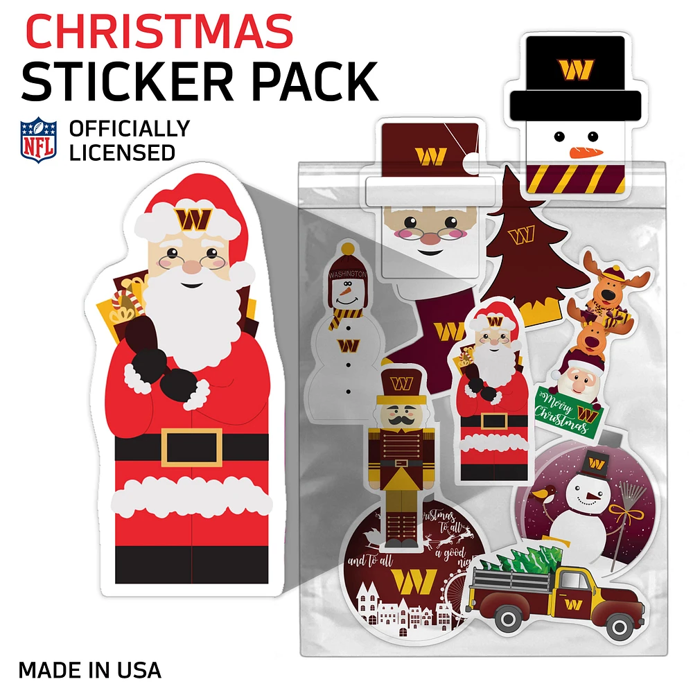 Washington Commanders Holiday Sticker Set