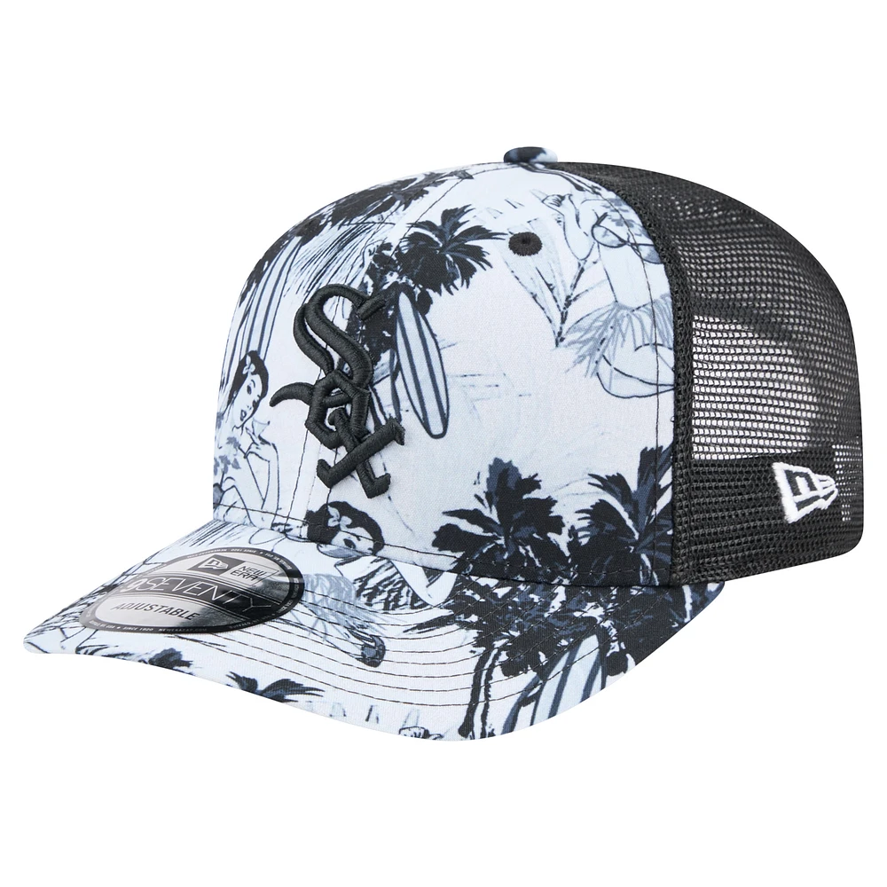 Men's New Era Black Chicago White Sox Hula Trucker 9SEVENTY Adjustable Hat