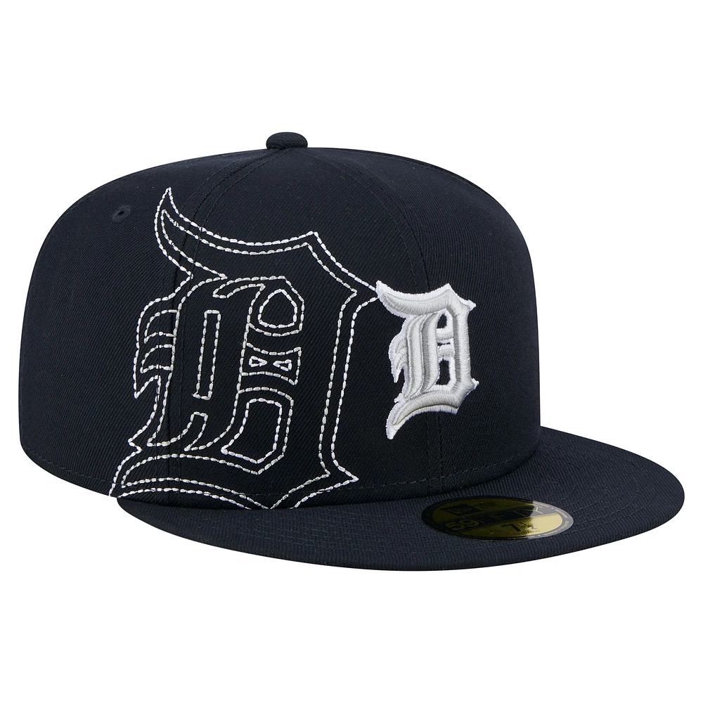 Men's New Era Navy Detroit Tigers Yarn Stitch 59FIFTY Fitted Hat