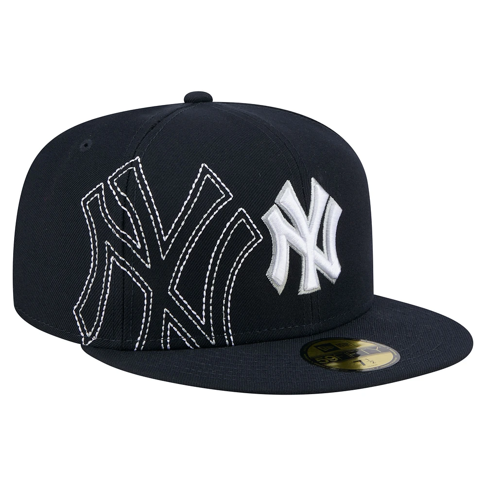 Men's New Era Navy York Yankees Yarn Stitch 59FIFTY Fitted Hat