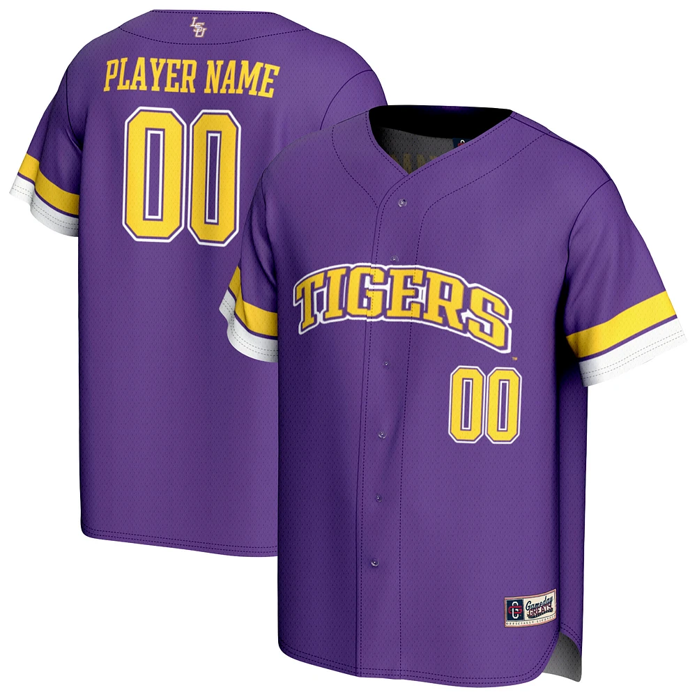 Youth GameDay Greats Purple LSU Tigers NIL Pick-A-Player Baseball Lightweight Jersey