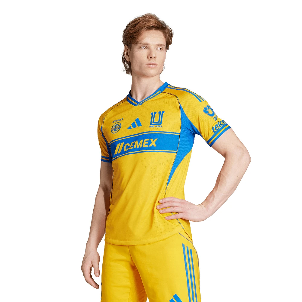 Men's adidas Gold Tigres UANL 2025/26 Home Authentic Jersey