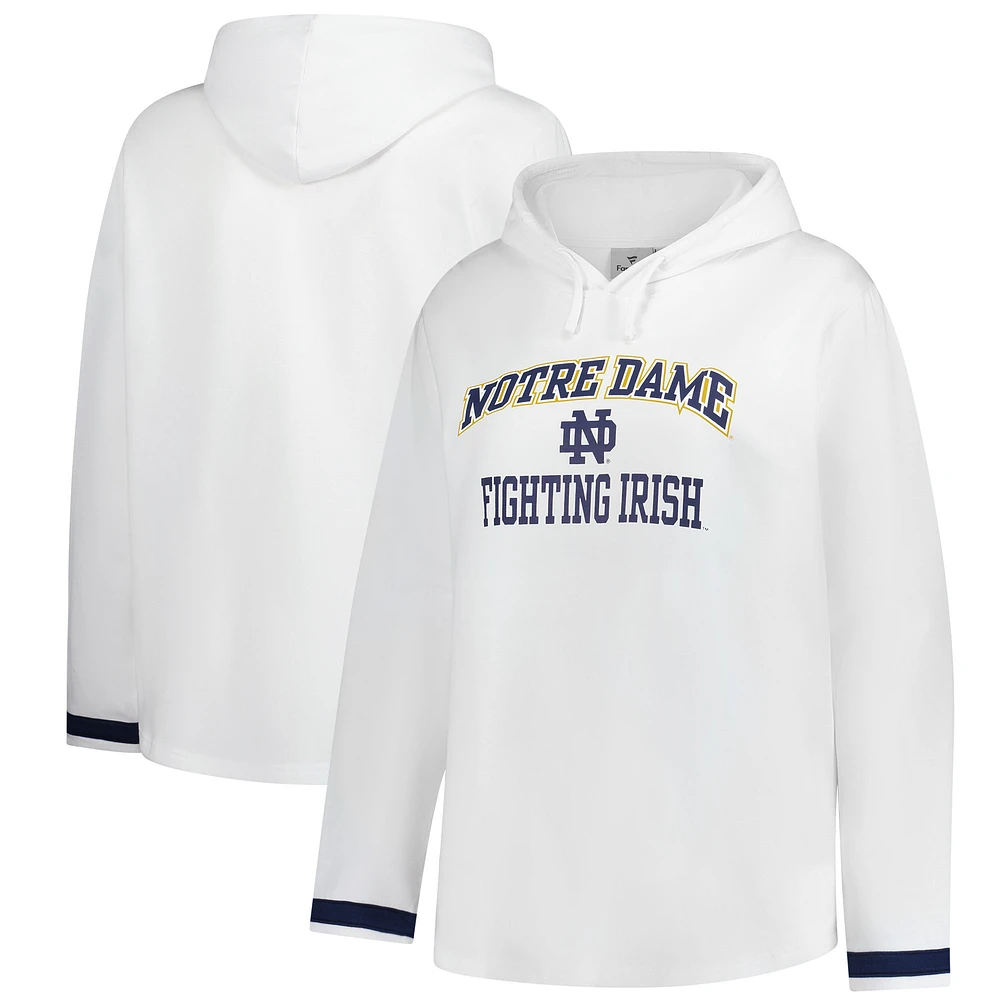 Women's Fanatics White Notre Dame Fighting Irish Plus Pullover Hoodie