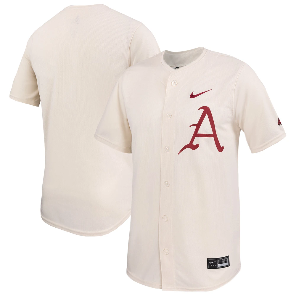 Men's Nike Natural Arkansas Razorbacks Limited Baseball Jersey