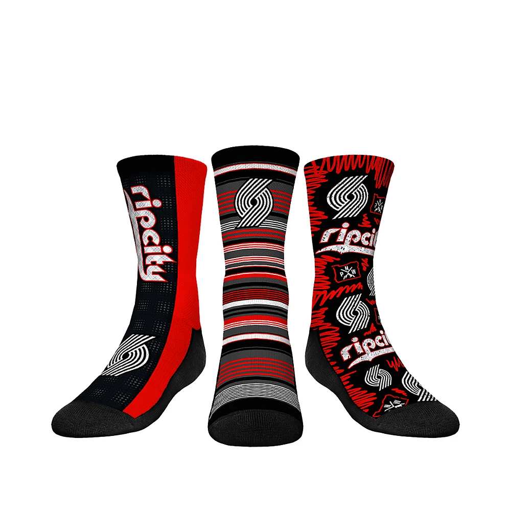 Youth Rock Em Socks Portland Trail Blazers 2024/25 City Edition Three-Pack Crew Set