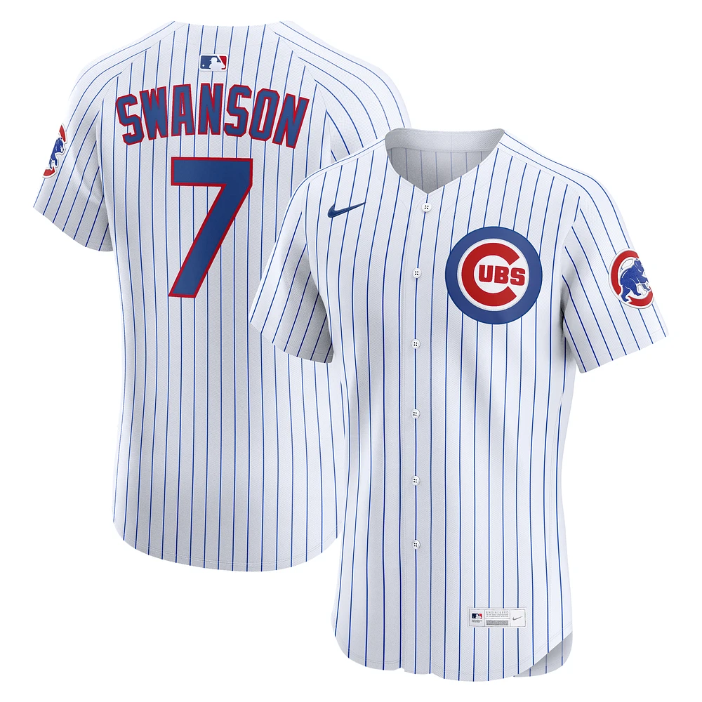 Men's Nike Dansby Swanson White Chicago Cubs Home Elite Jersey