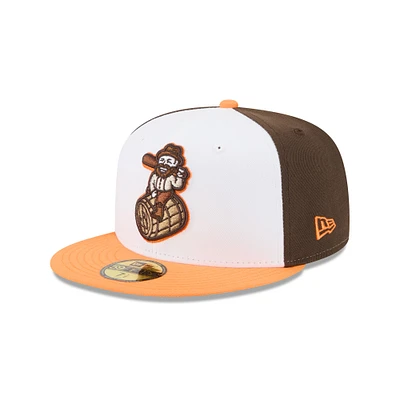 Men's New Era White Bowling Green Hot Rods Theme Nights 59FIFTY Fitted Hat