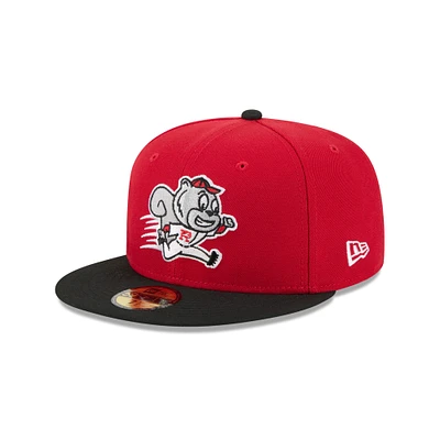 Men's New Era Red Richmond Flying Squirrels Theme Nights 59FIFTY Fitted Hat