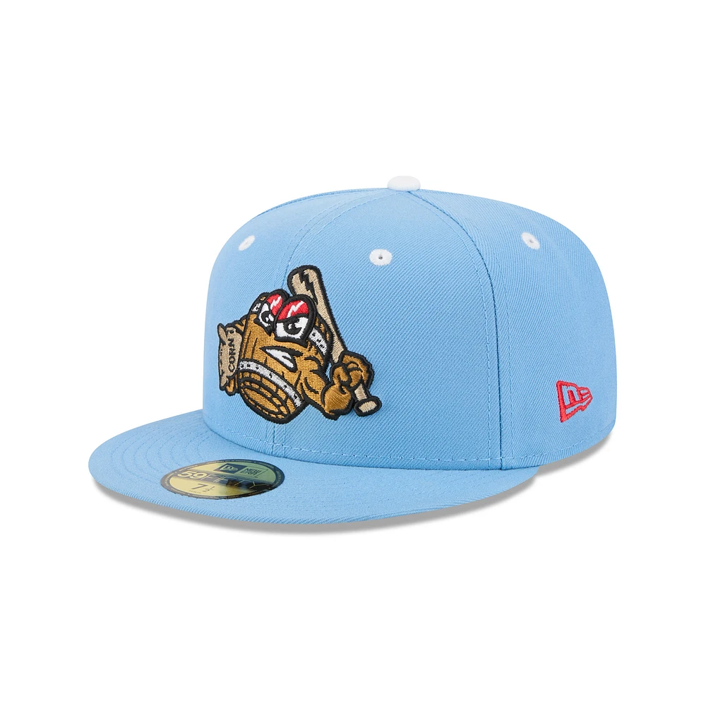 Men's New Era Light Blue Louisville Bats Theme Nights 59FIFTY Fitted Hat