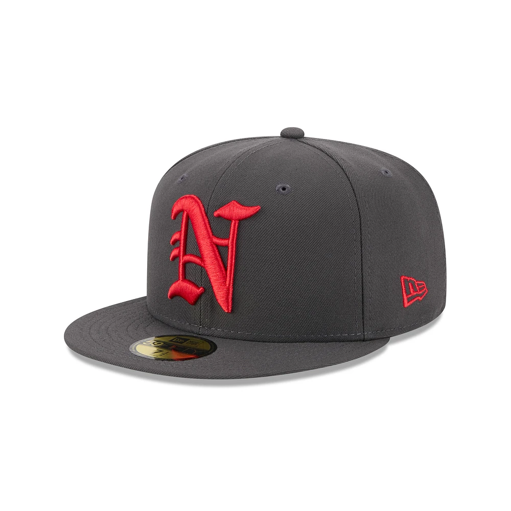 Men's New Era Gray Norfolk Tides Theme Nights 59FIFTY Fitted Hat