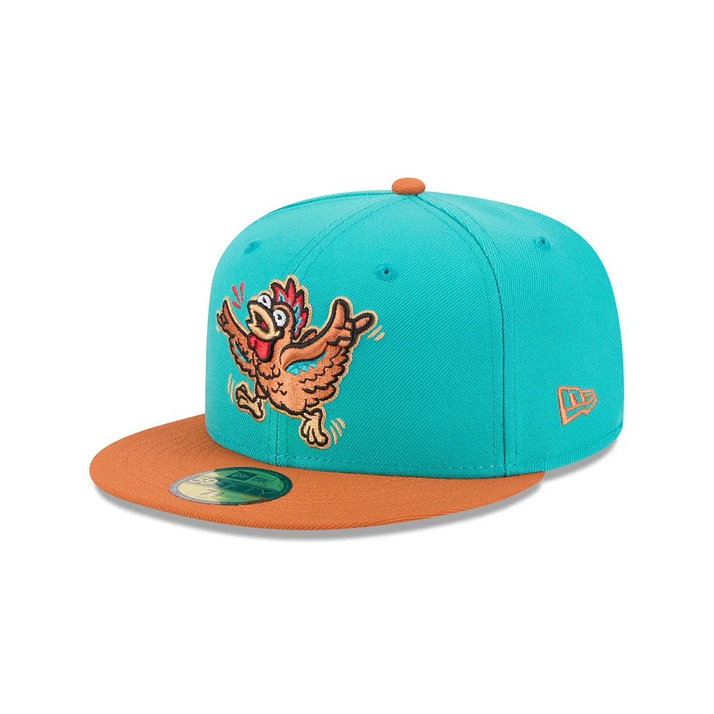 Men's New Era Turquoise Winston-Salem Dash Theme Nights 59FIFTY Fitted Hat