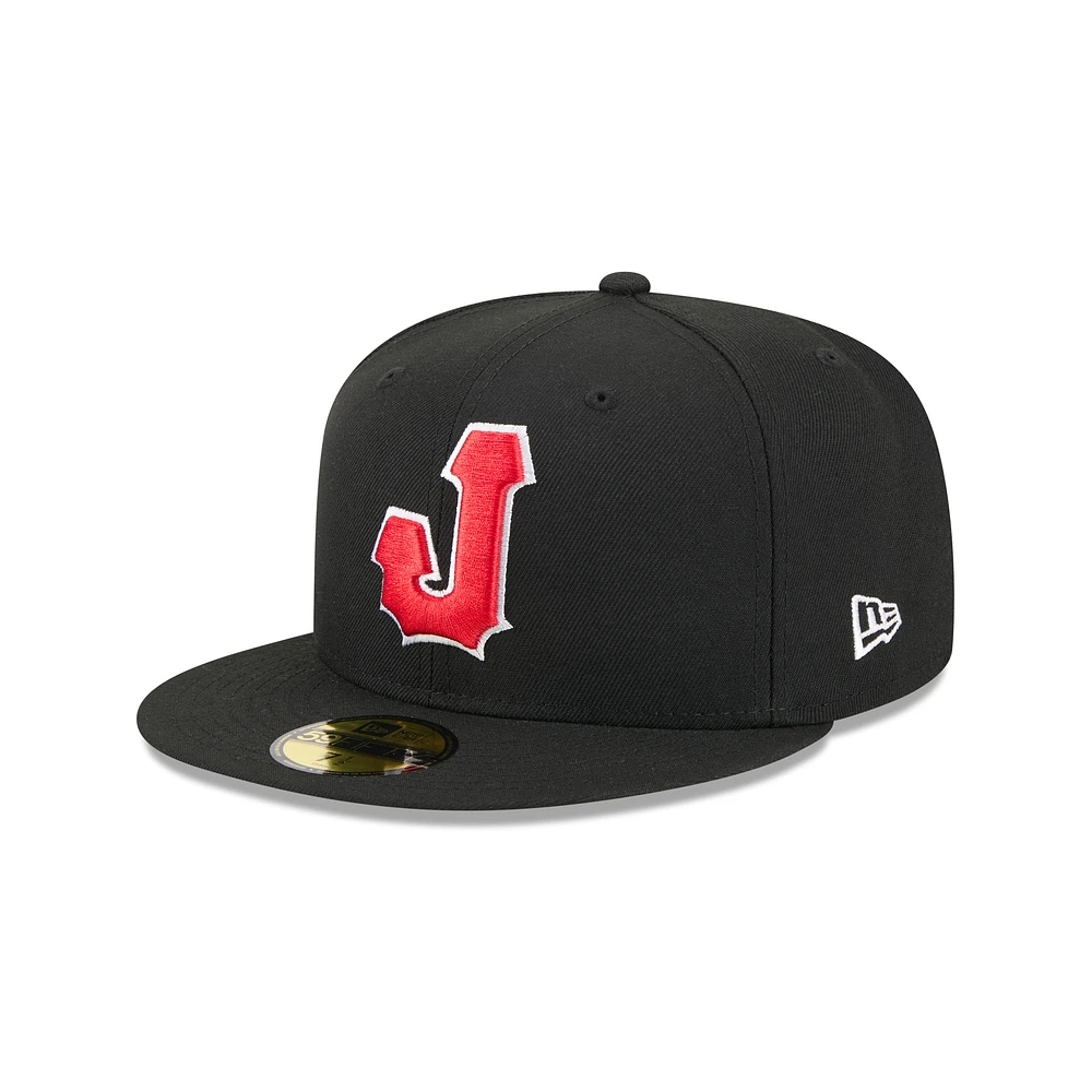 Men's New Era Black Jacksonville Jumbo Shrimp Theme Nights 59FIFTY Fitted Hat