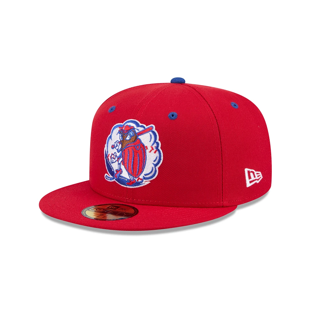 Men's New Era Red Kannapolis Cannon Ballers Theme Nights 59FIFTY Fitted Hat