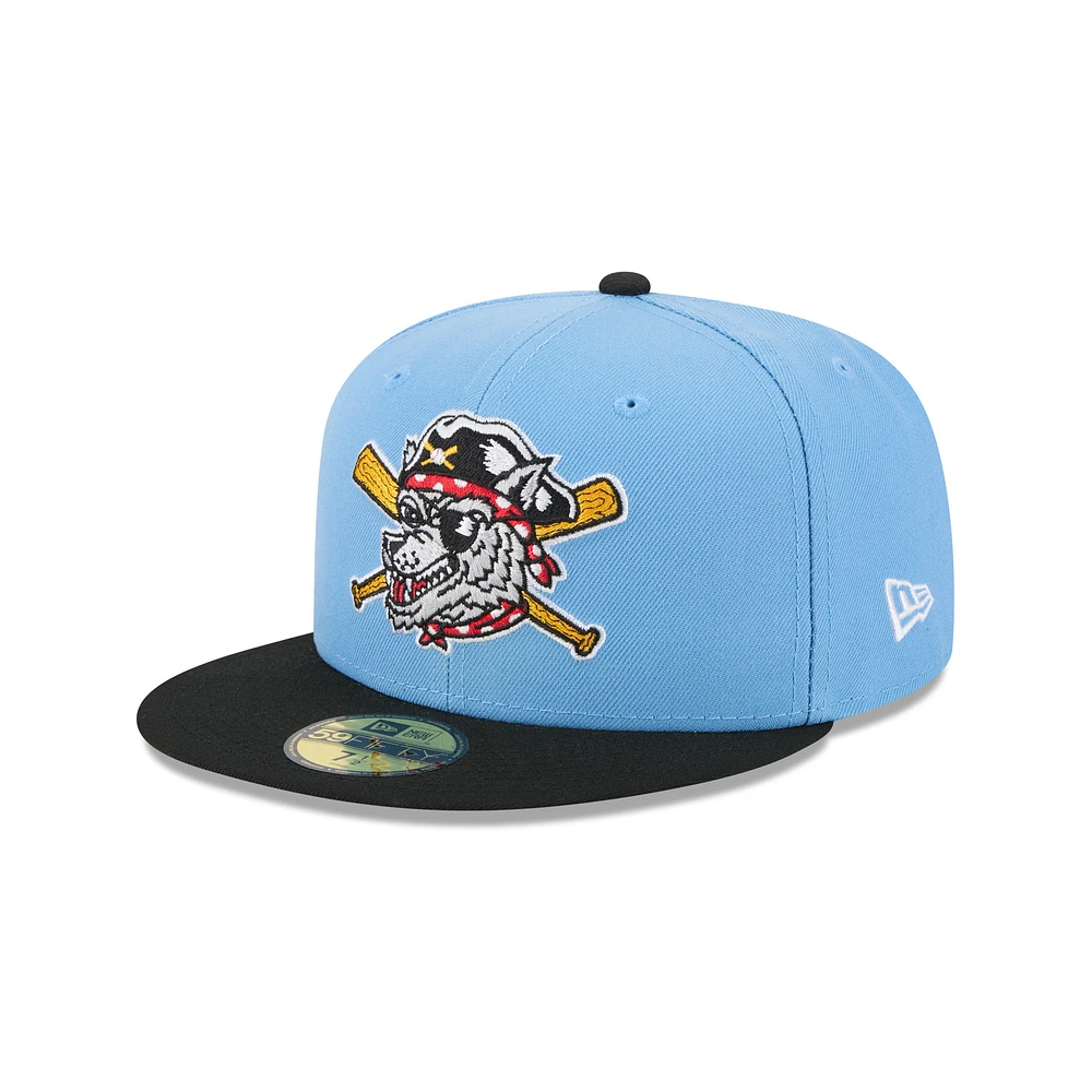 Men's New Era Light Blue Erie SeaWolves Theme Nights 59FIFTY Fitted Hat