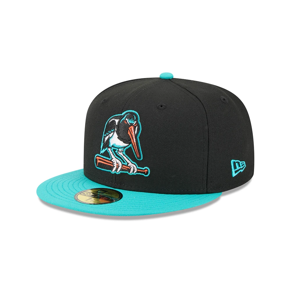 Men's New Era Black Bowie Baysox Theme Nights 59FIFTY Fitted Hat