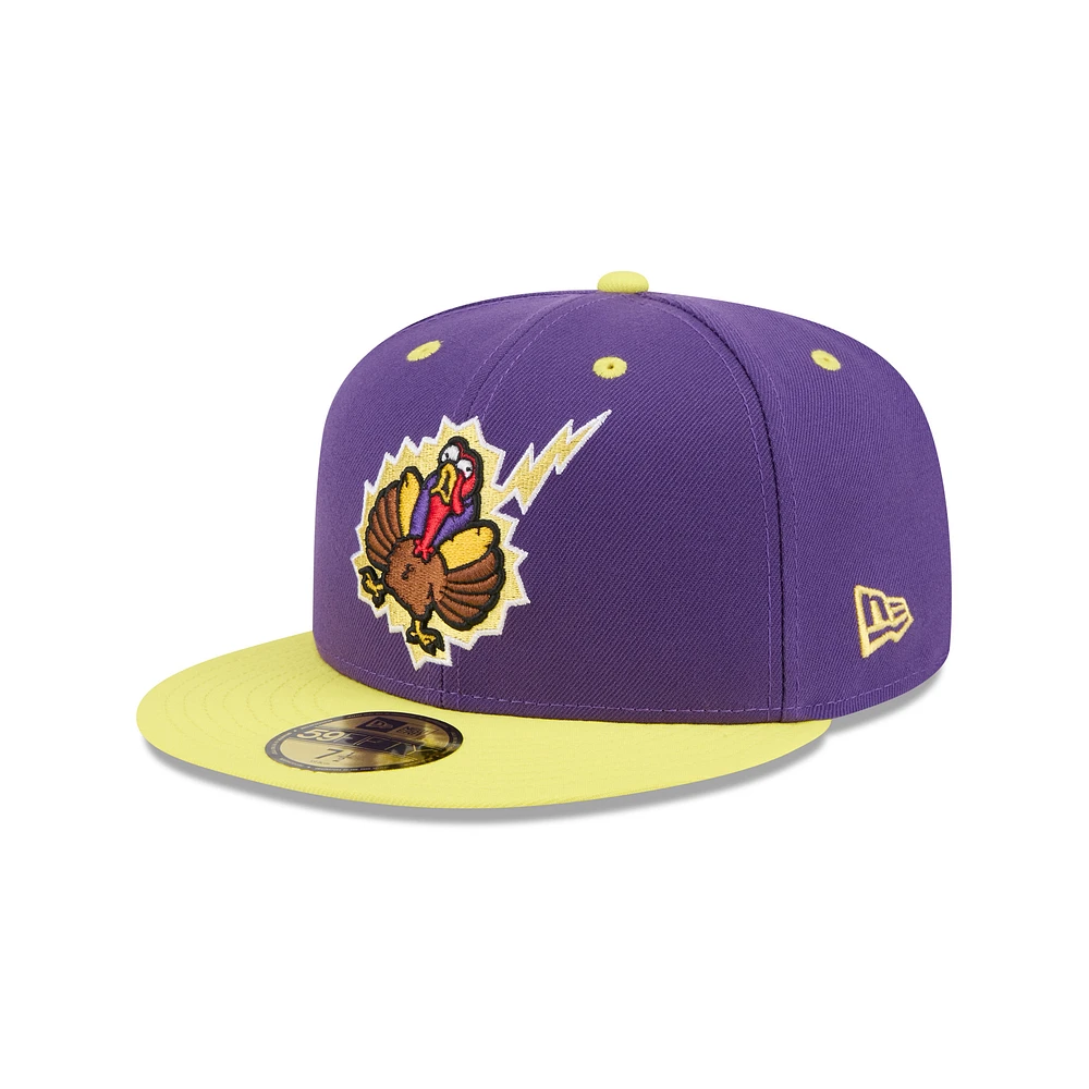 Men's New Era Purple Hartford Yard Goats Theme Nights 59FIFTY Fitted Hat