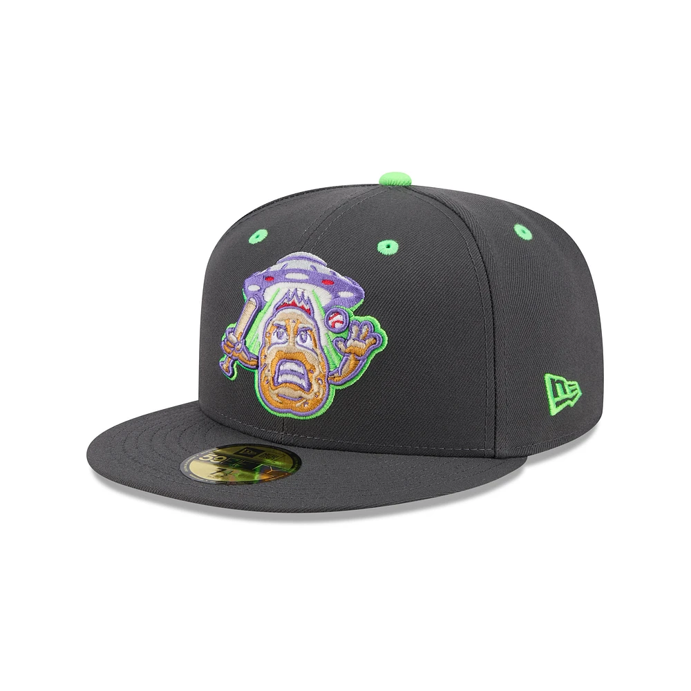 Men's New Era Charcoal New Hampshire Fisher Cats Theme Nights 59FIFTY Fitted Hat