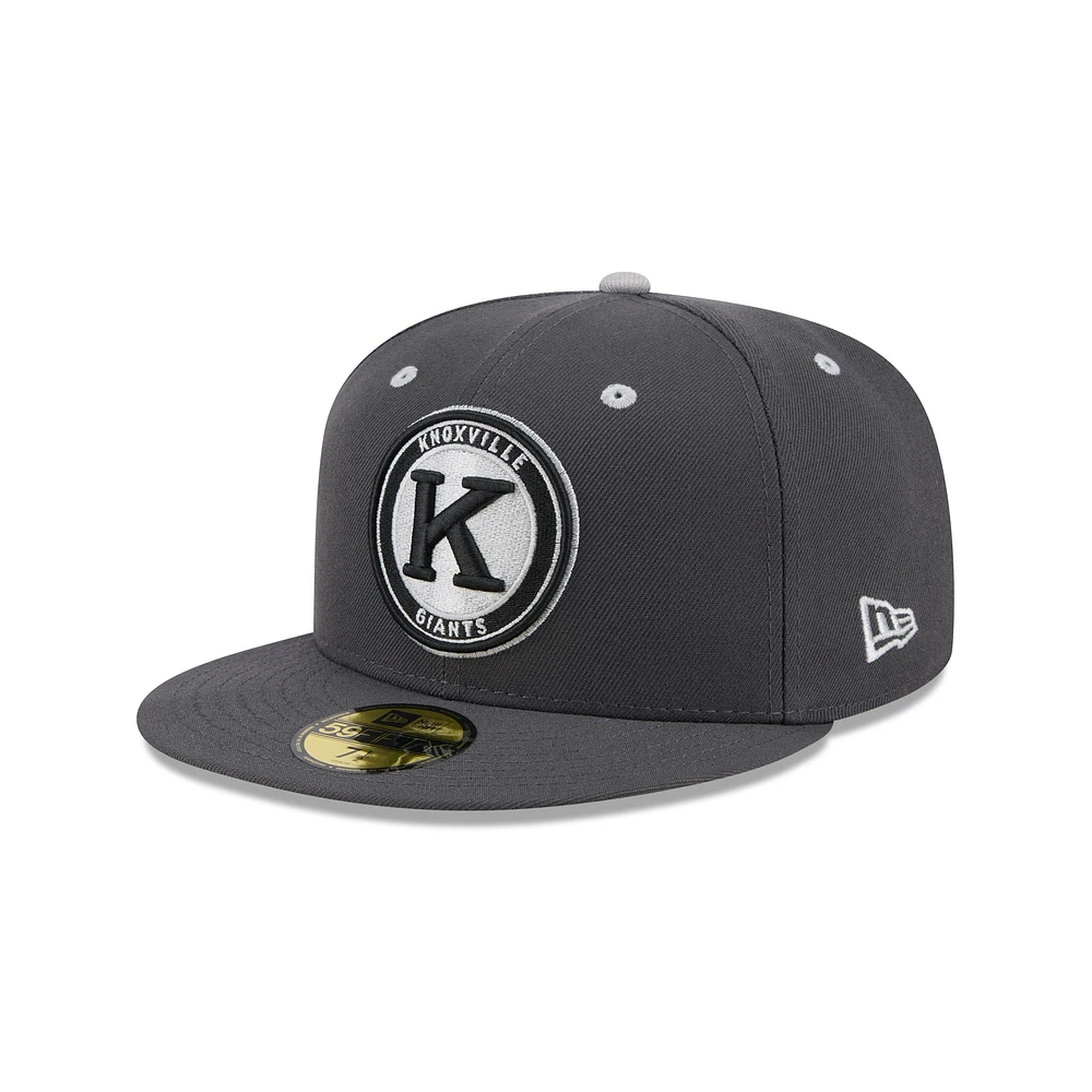 Men's New Era Charcoal Knoxville Smokies Theme Nights 59FIFTY Fitted Hat