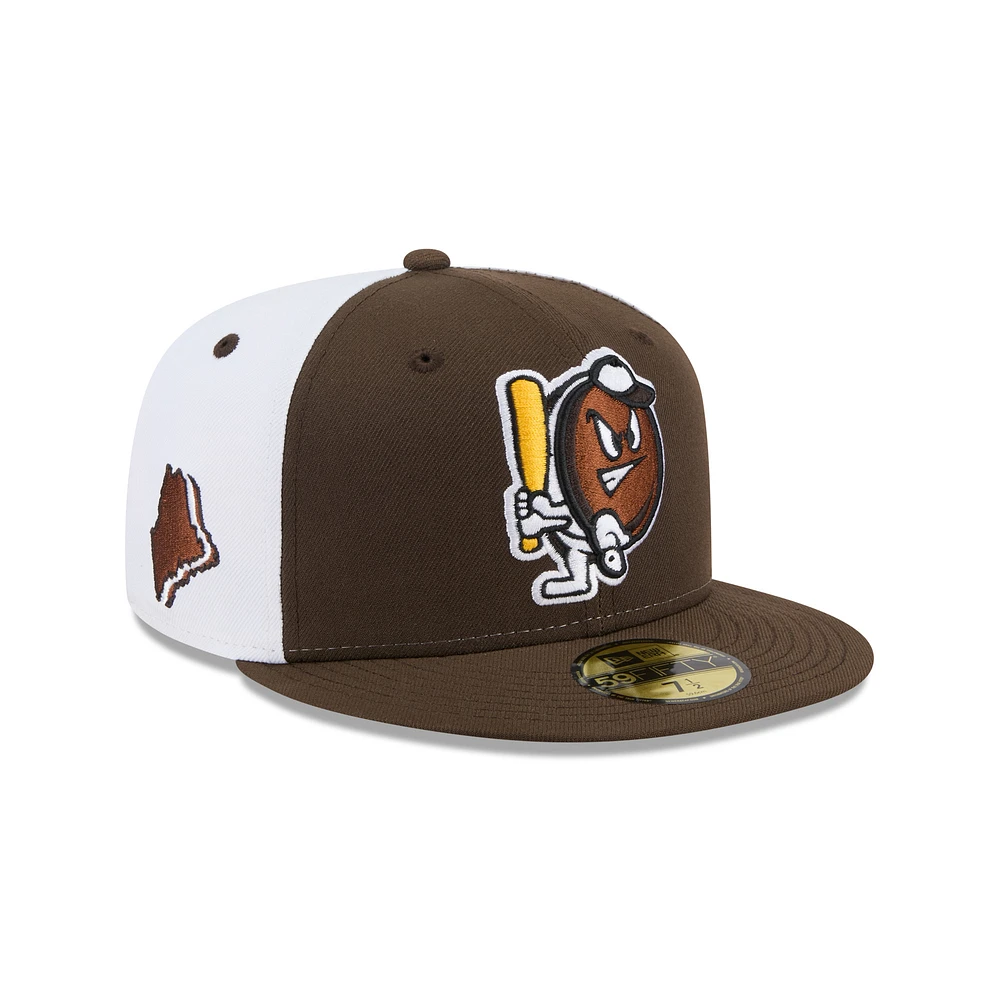 Men's New Era Brown Portland Sea Dogs Theme Nights 59FIFTY Fitted Hat