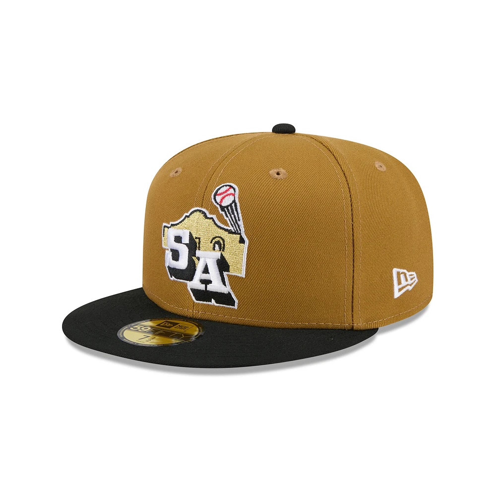 Men's New Era Gold San Antonio Missions Theme Nights 59FIFTY Fitted Hat