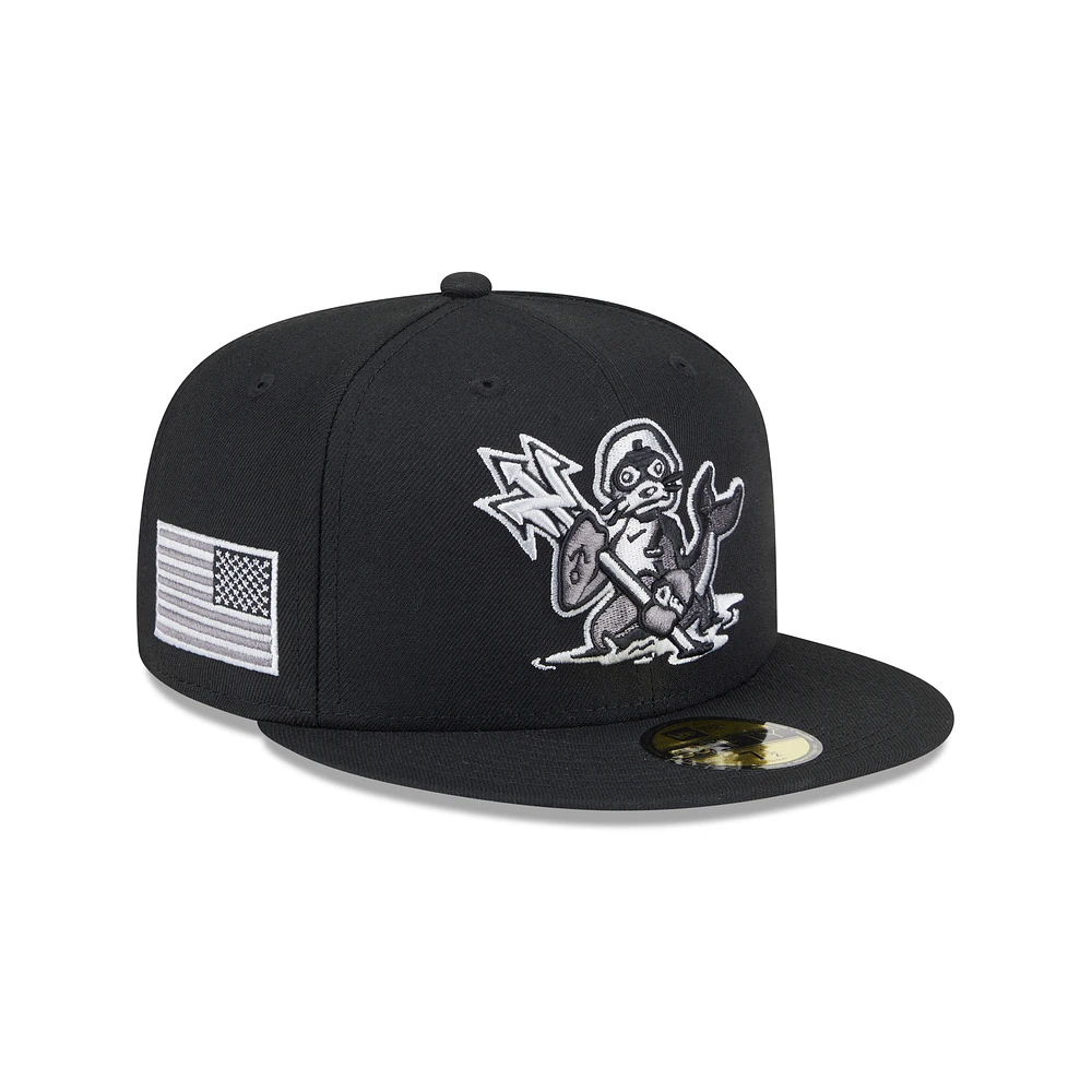 Men's New Era Black Norfolk Tides Theme Nights 59FIFTY Fitted Hat