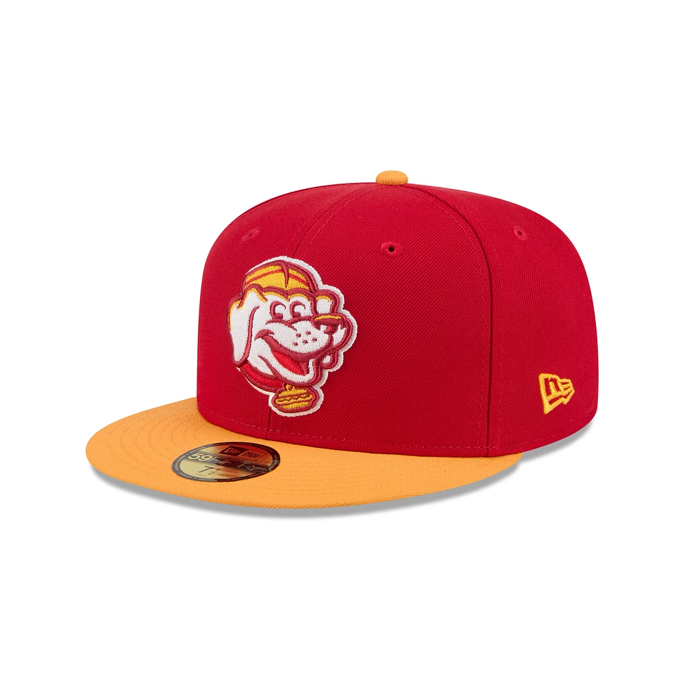 Men's New Era Red Bowling Green Hot Rods Theme Nights 59FIFTY Fitted Hat