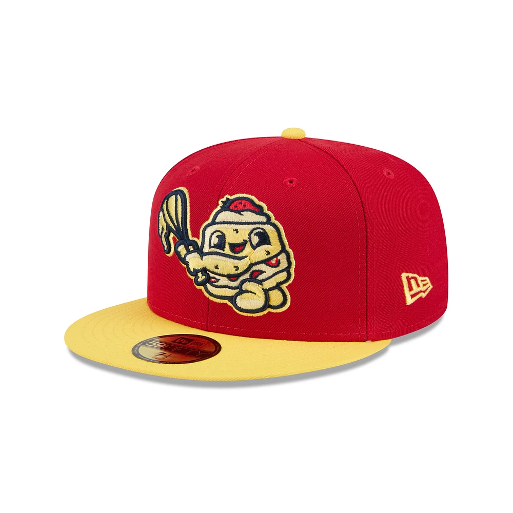 Men's New Era Red Binghamton Rumble Ponies Theme Nights 59FIFTY Fitted Hat