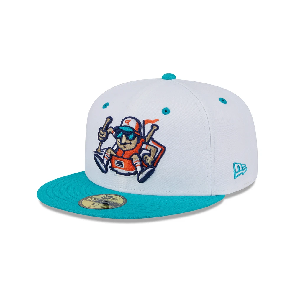 Men's New Era White Tulsa Drillers Theme Nights 59FIFTY Fitted Hat