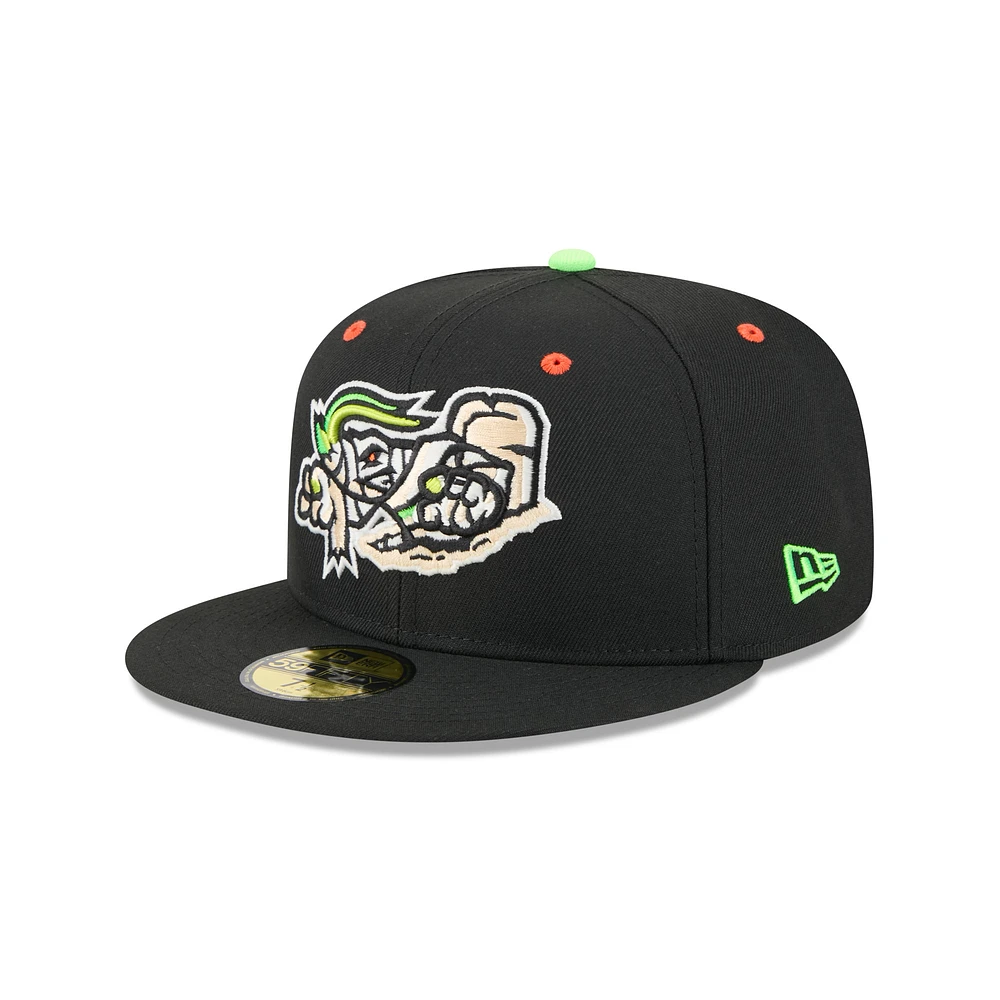 Men's New Era Black Jacksonville Jumbo Shrimp Theme Nights 59FIFTY Fitted Hat