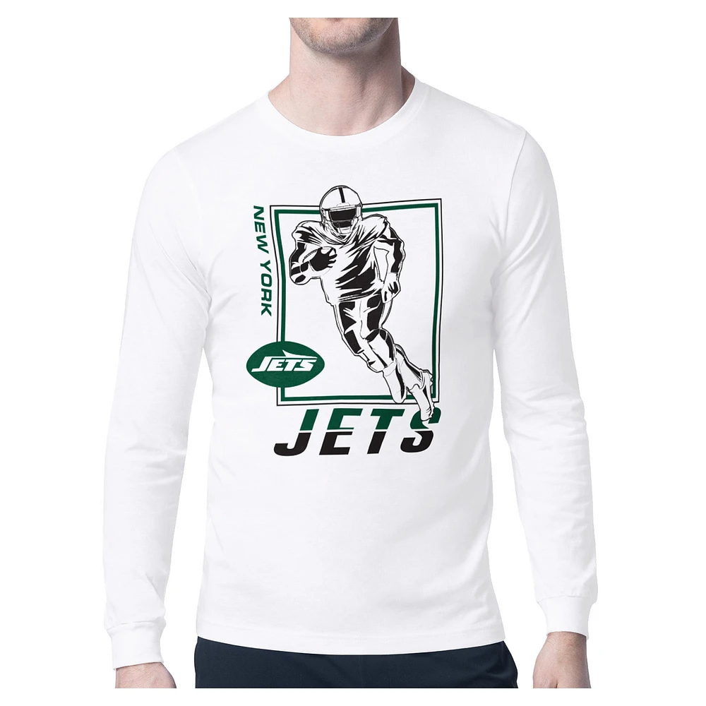 Men's Starter White New York Jets Long Sleeve T-Shirt