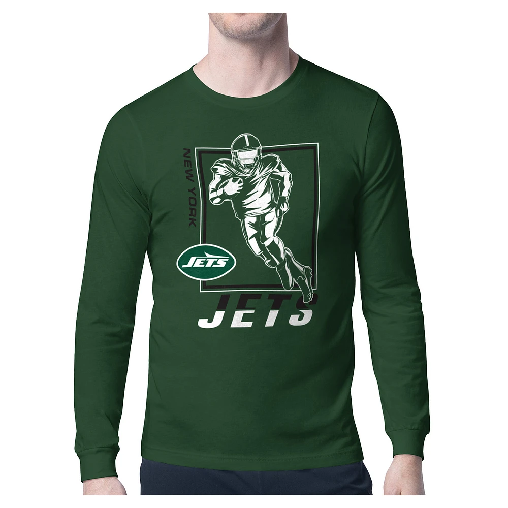 Men's Starter Military Green New York Jets Long Sleeve T-Shirt