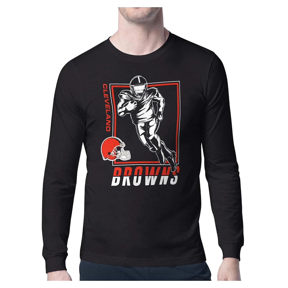 Men's Starter Black Cleveland Browns Long Sleeve T-Shirt