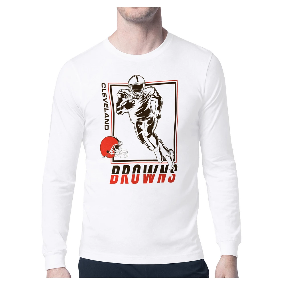 Men's Starter White Cleveland Browns Long Sleeve T-Shirt
