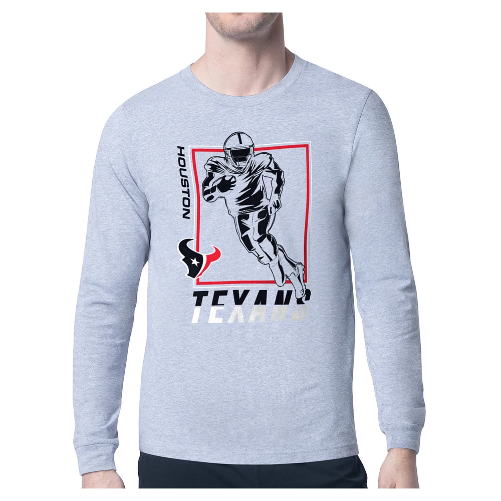 Men's Starter Heather Gray Houston Texans Long Sleeve T-Shirt