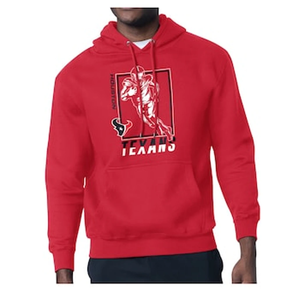 Men's Starter Red Houston Texans Tri-Blend Pullover Hoodie