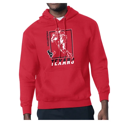 Men's Starter Red Houston Texans Tri-Blend Pullover Hoodie