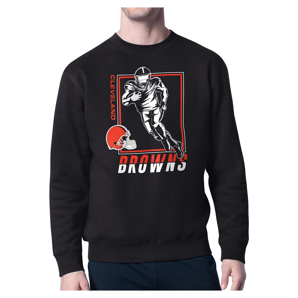 Men's Starter Cleveland Browns Tri-Blend Pullover Sweatshirt