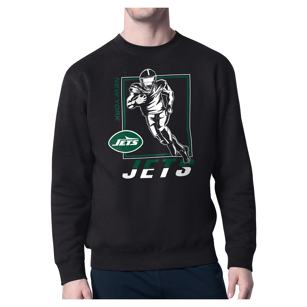 Men's Starter New York Jets Tri-Blend Pullover Sweatshirt