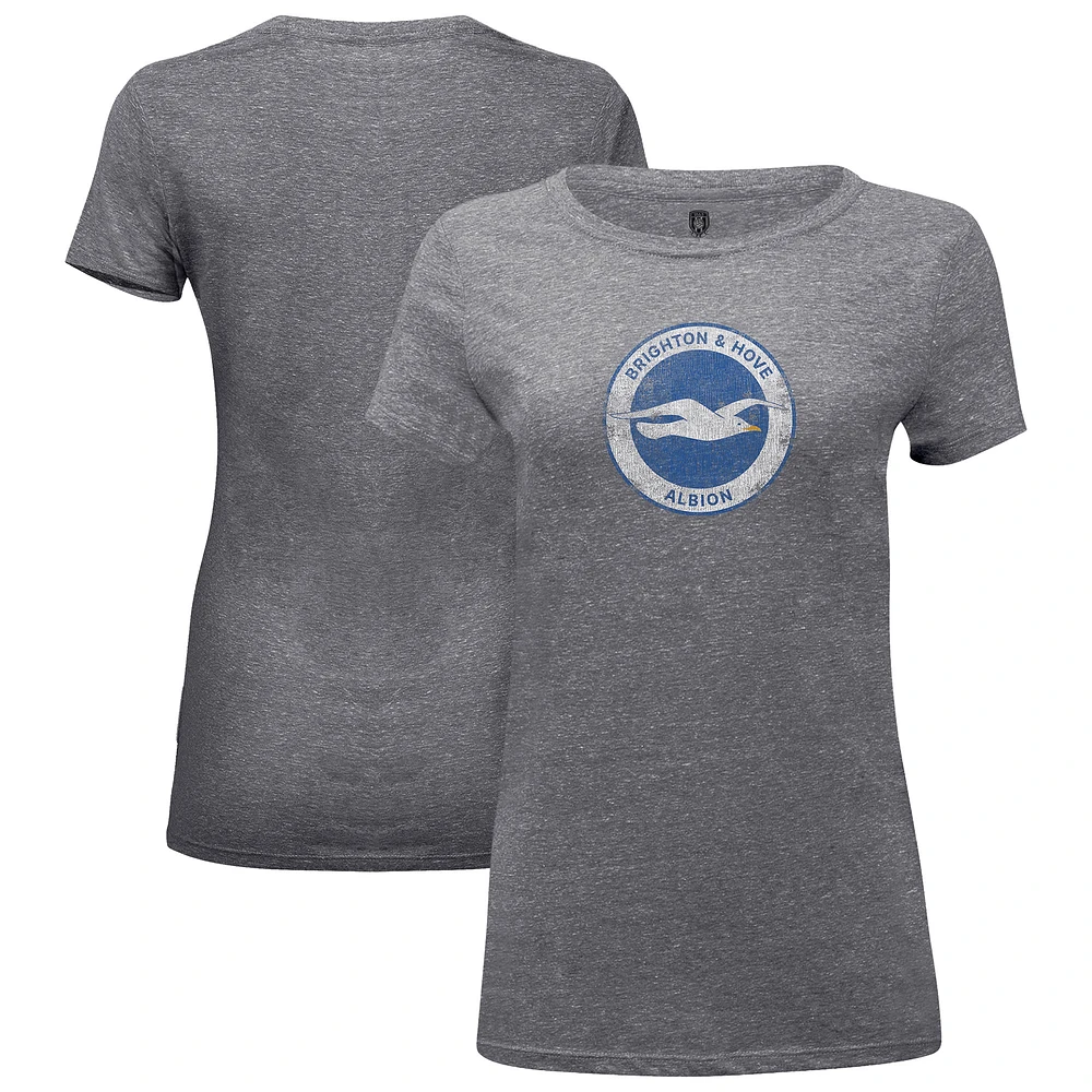 Women's 1863FC Heather Gray Brighton and Hove Albion Color Badge Tri-Blend T-Shirt