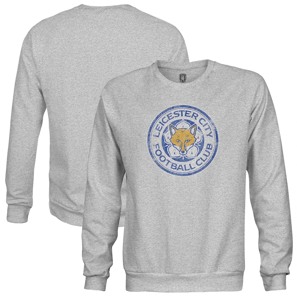 Men's 1863FC Heather Gray Leicester City Color Badge Pullover Sweatshirt