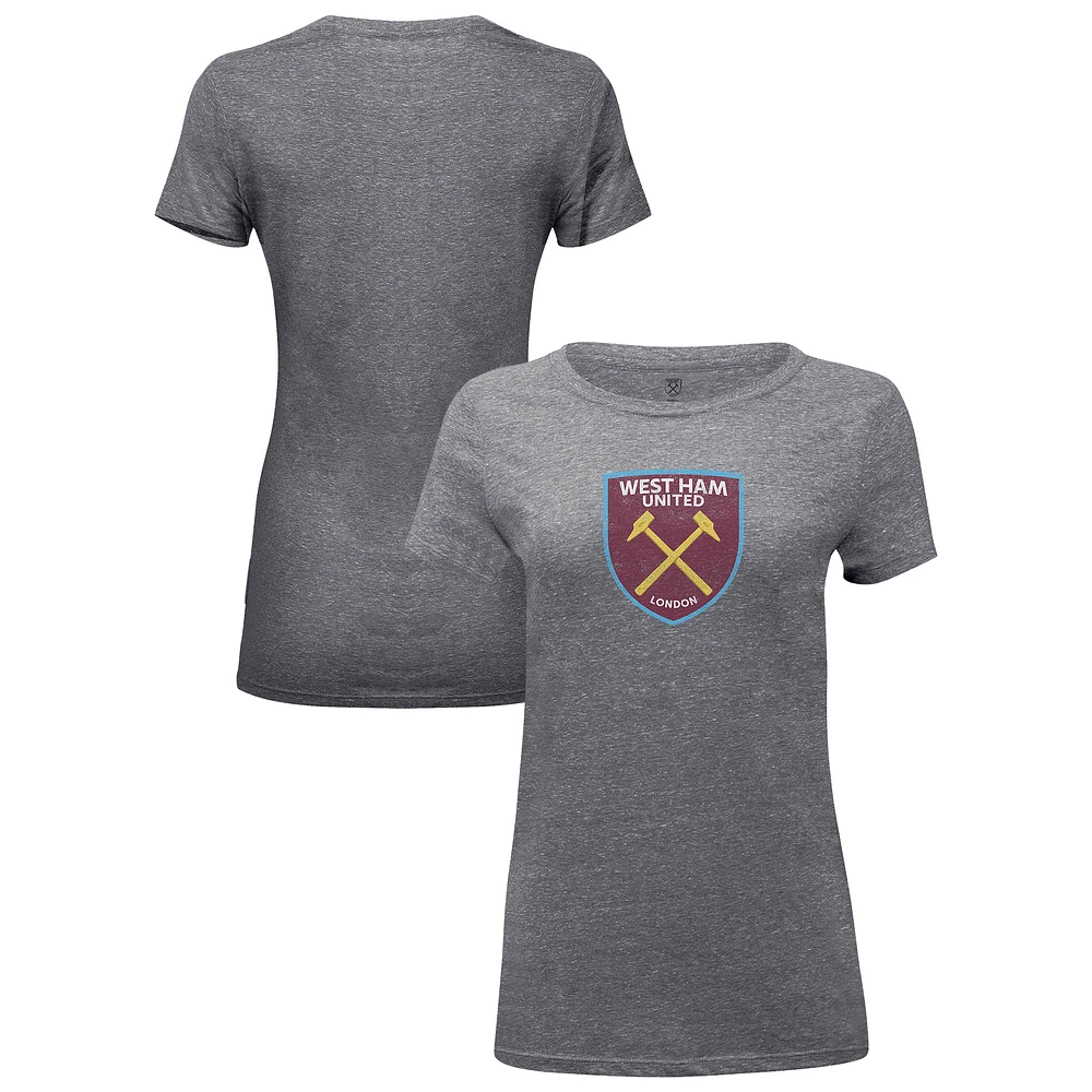 Women's 1863FC Heather Gray West Ham United Color Badge Tri-Blend T-Shirt