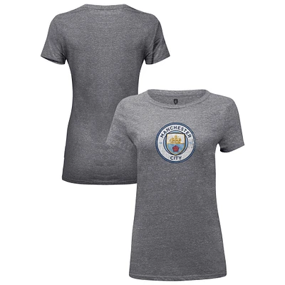 Women's 1863FC  Heather Gray Manchester City Color Badge Tri-Blend T-Shirt